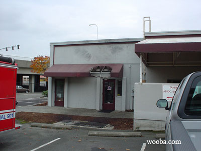 Fire hole in awning