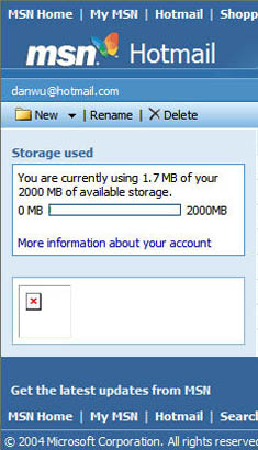 Hotmail 2GB Email Storage Space